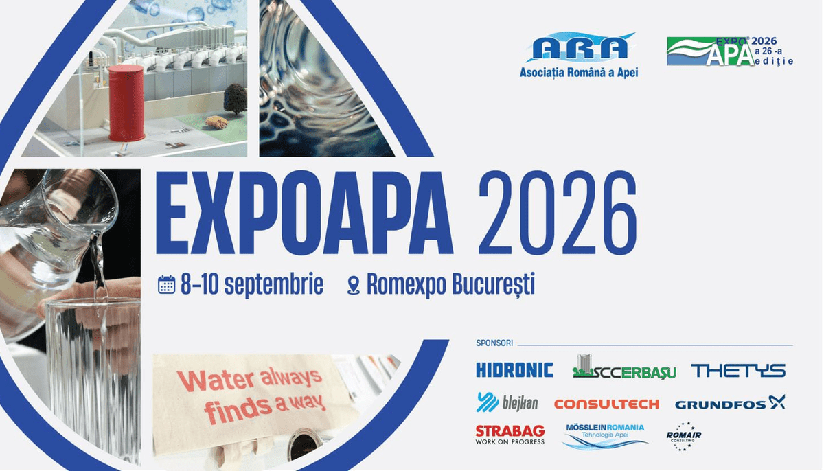 ExpoApa 2026 aduce la București 86 de expozanți din mai multe țări. Seceta și pierderile din rețele domină agenda ediției