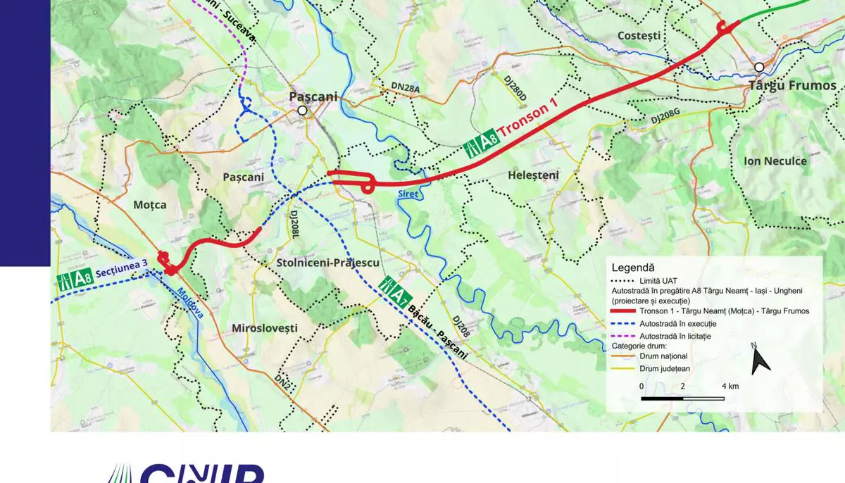 A8 primește prima finanțare prin programul SAFE. Contract de 4,87 miliarde de lei pentru tronsonul Moțca-Târgu Frumos