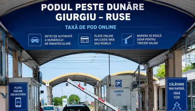 Taxa de pod Giurgiu-Ruse va putea fi plătită online din 15 iunie. În prima fază, este aplicabil doar pentru autoturisme
