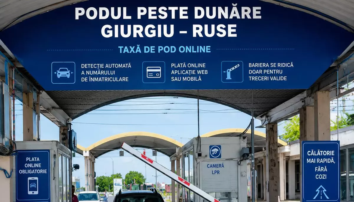 Taxa de pod Giurgiu-Ruse va putea fi plătită online din 15 iunie. În prima fază, este aplicabil doar pentru autoturisme